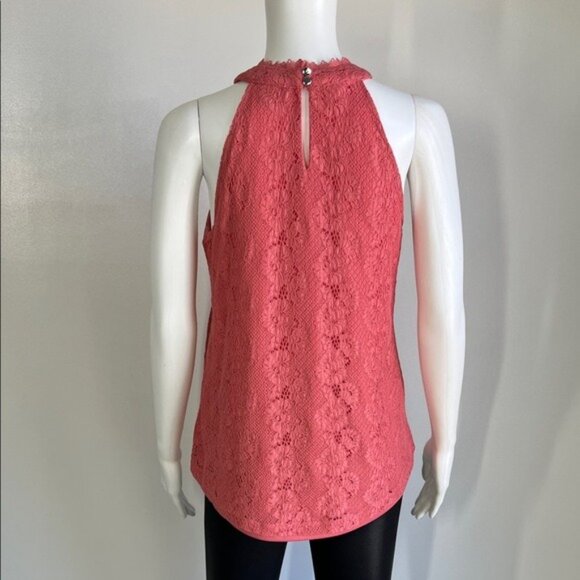 Cable & Gauge Halter Neck Sleeveless Top in Coral Pink Size M - Picture 3 of 6